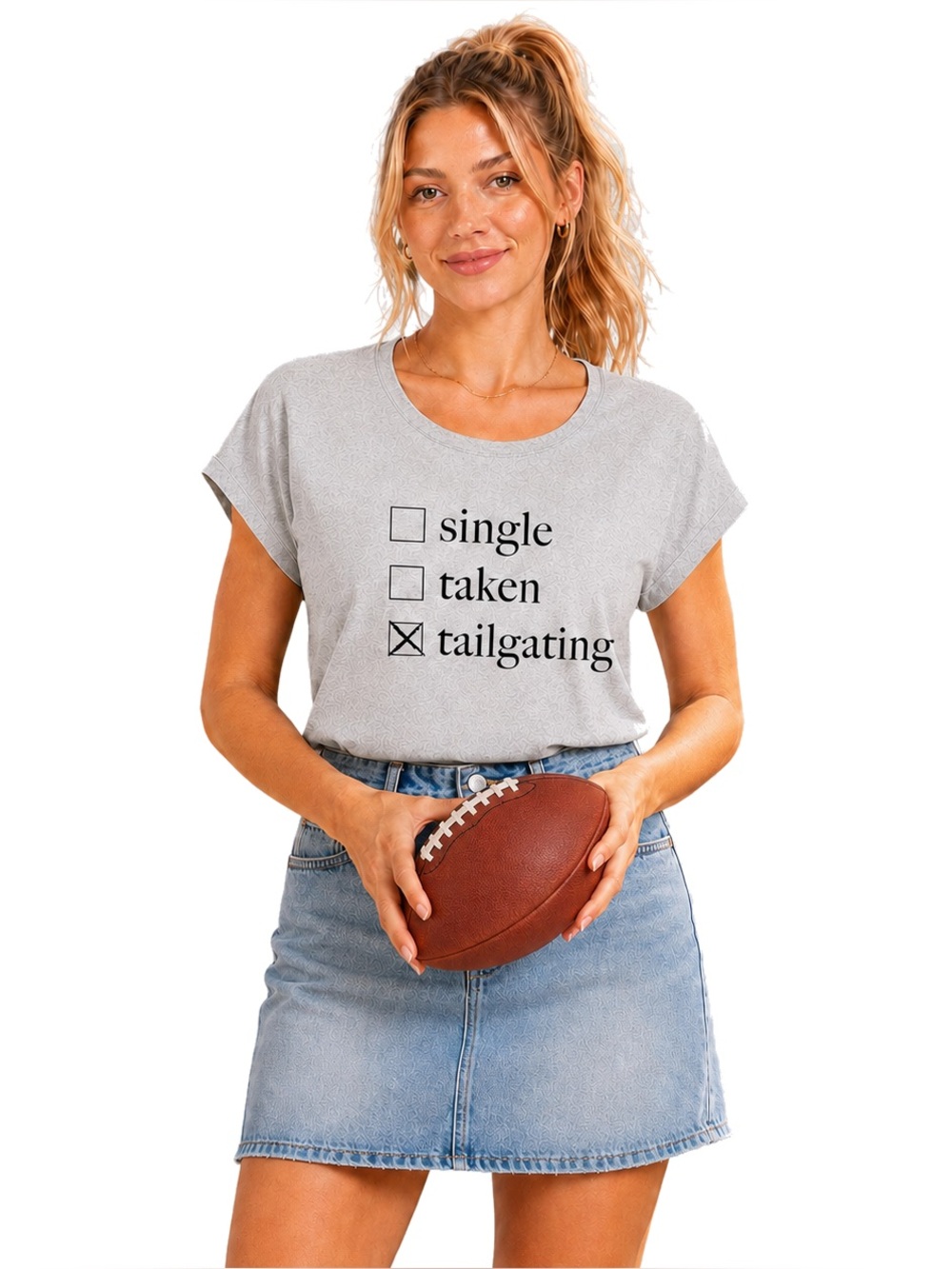 Women's Gray Gameday Tailgating Graphic Tee